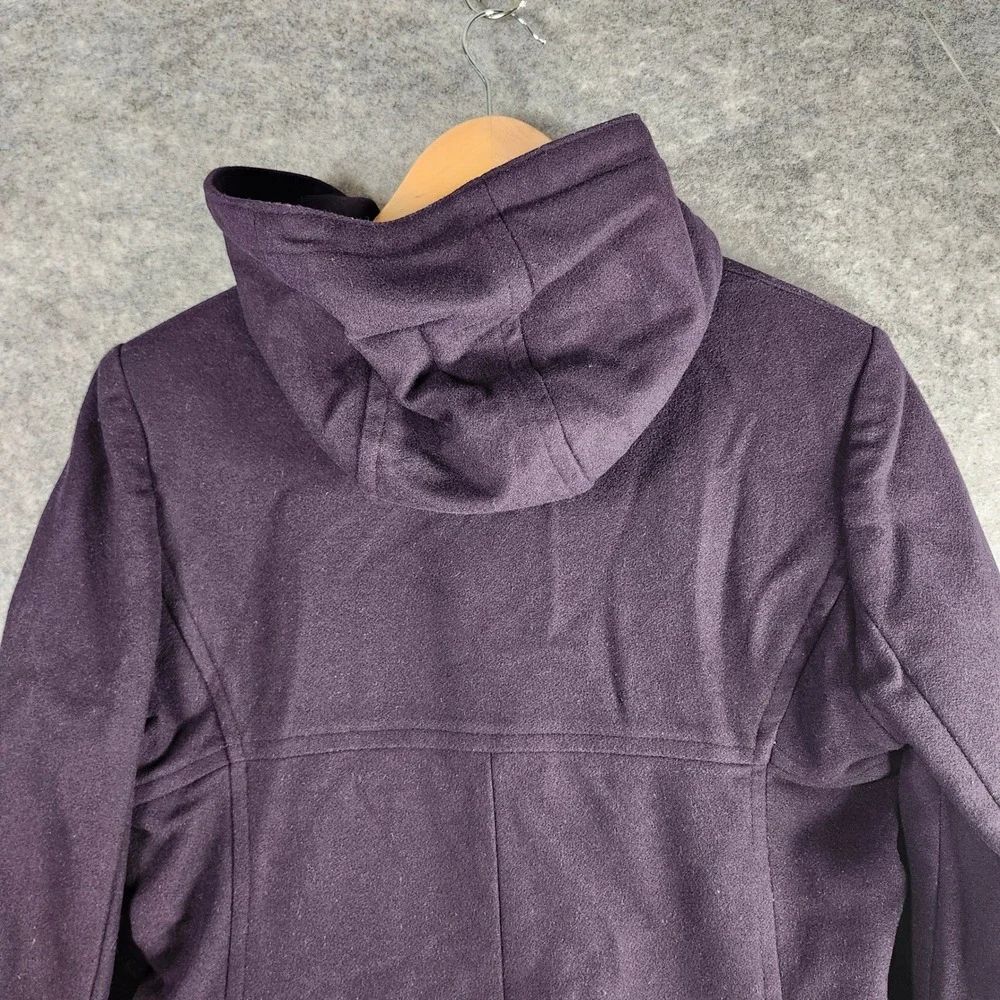 Michael Kors Purple Double Breasted‎ Hooded Wool Blend Coat Women 10 Designer
